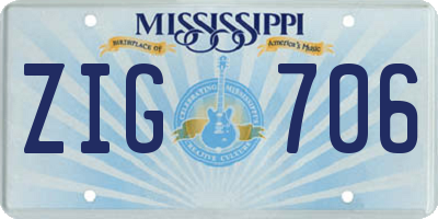 MS license plate ZIG706