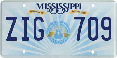MS license plate ZIG709