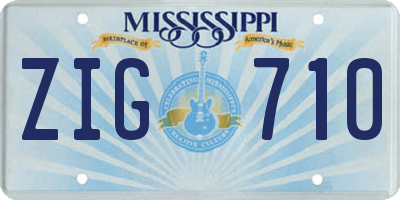 MS license plate ZIG710