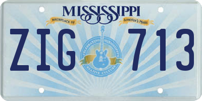 MS license plate ZIG713