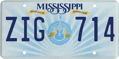 MS license plate ZIG714