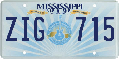 MS license plate ZIG715