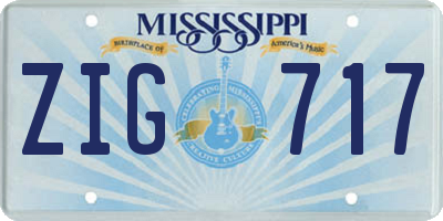 MS license plate ZIG717