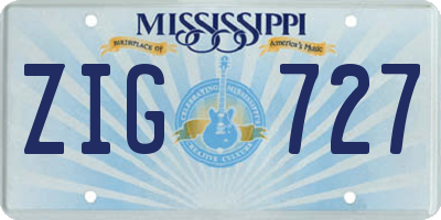 MS license plate ZIG727