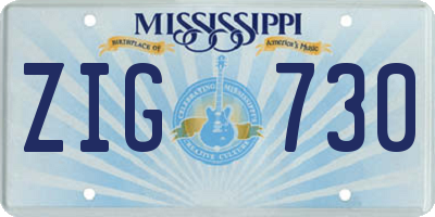MS license plate ZIG730