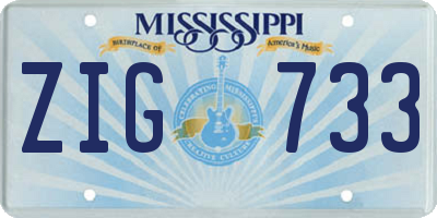 MS license plate ZIG733