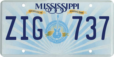 MS license plate ZIG737