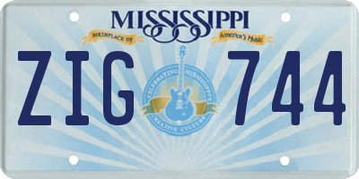 MS license plate ZIG744