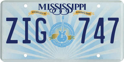 MS license plate ZIG747