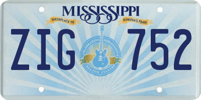 MS license plate ZIG752