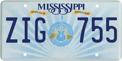 MS license plate ZIG755