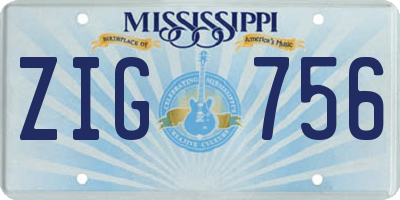MS license plate ZIG756