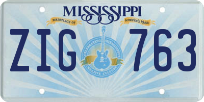 MS license plate ZIG763