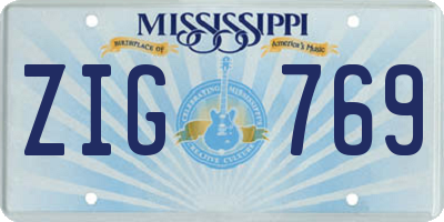 MS license plate ZIG769