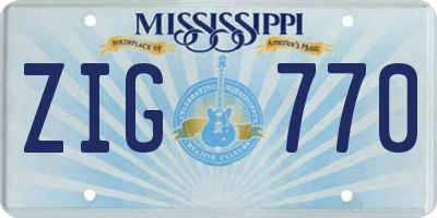 MS license plate ZIG770