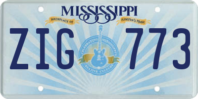 MS license plate ZIG773