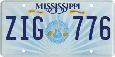 MS license plate ZIG776