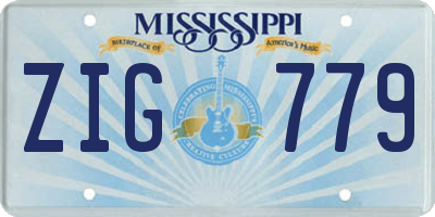 MS license plate ZIG779