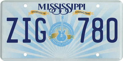 MS license plate ZIG780
