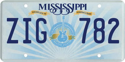 MS license plate ZIG782
