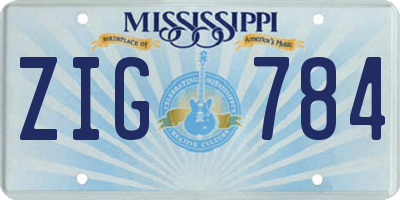 MS license plate ZIG784