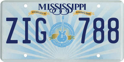 MS license plate ZIG788