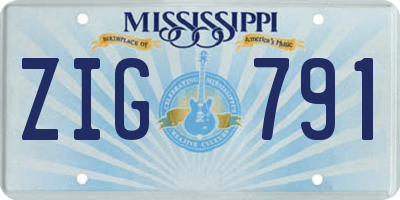 MS license plate ZIG791