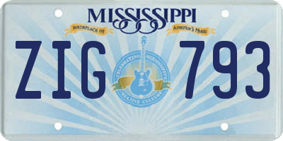 MS license plate ZIG793