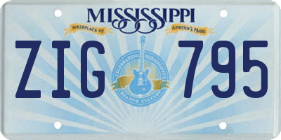 MS license plate ZIG795