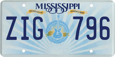 MS license plate ZIG796