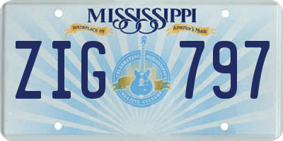 MS license plate ZIG797