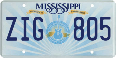 MS license plate ZIG805