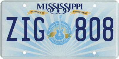 MS license plate ZIG808