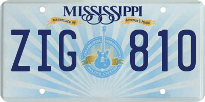 MS license plate ZIG810
