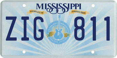 MS license plate ZIG811