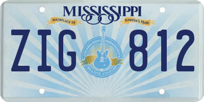MS license plate ZIG812