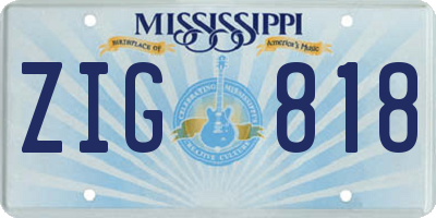 MS license plate ZIG818
