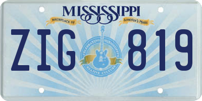 MS license plate ZIG819