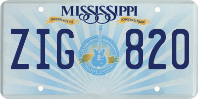 MS license plate ZIG820