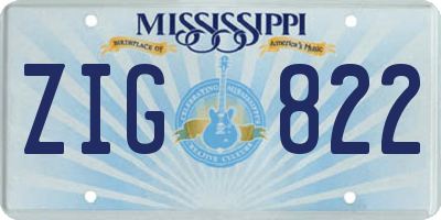 MS license plate ZIG822