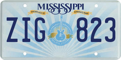 MS license plate ZIG823