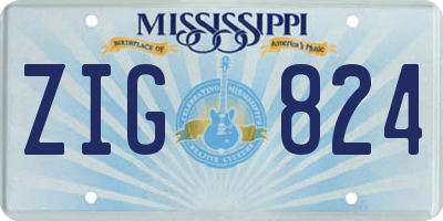 MS license plate ZIG824