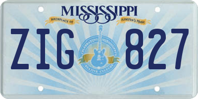 MS license plate ZIG827