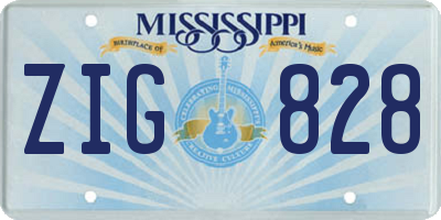 MS license plate ZIG828