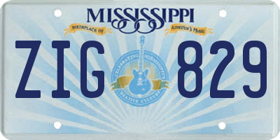 MS license plate ZIG829
