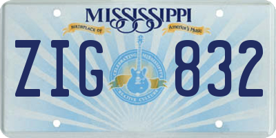 MS license plate ZIG832