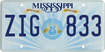 MS license plate ZIG833