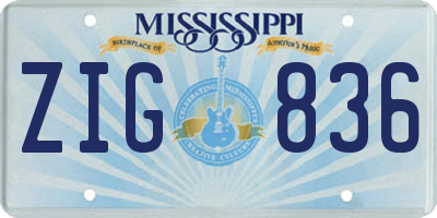 MS license plate ZIG836