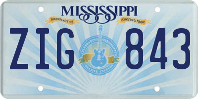 MS license plate ZIG843