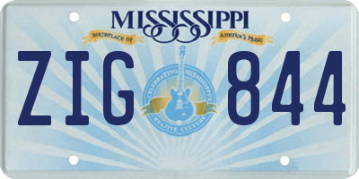 MS license plate ZIG844